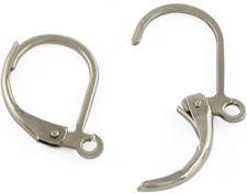 PandaHall 100 Pcs 304 Stainless Steel Lever Back Earring Hooks Earwire with Open