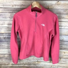 The North Face TKA 100 Girls Coral Pink Orange 1/4 Zip Fleece Pullover Sz XL