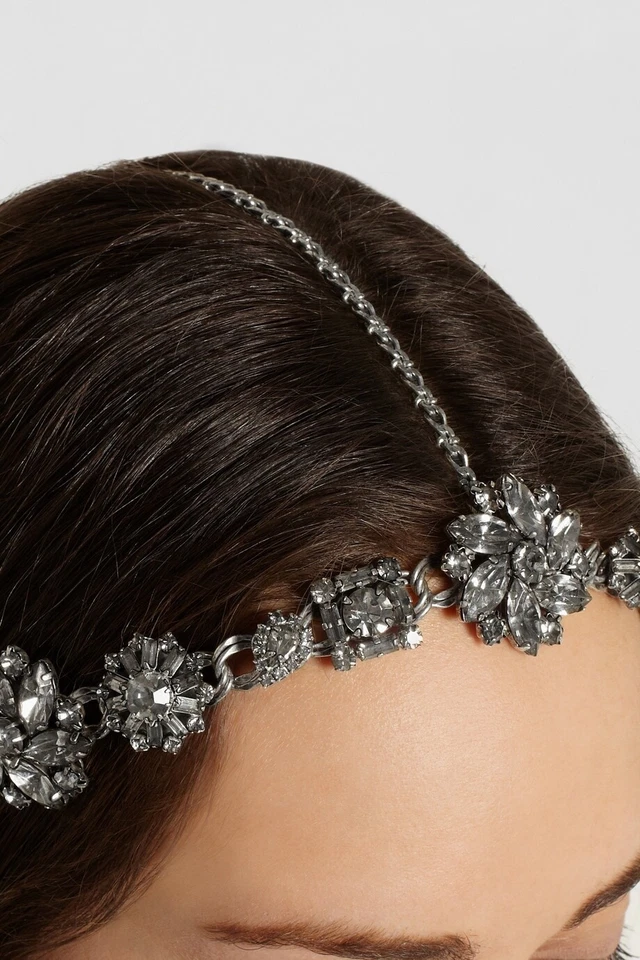 $1485 ERICKSON BEAMON Ice Age Plateado Cristal Swarovski Tocado Nuevo sin Etiquetas Foto 3 de 4