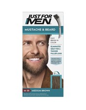 Just For Men M-35 MEDIUM BROWN Mustache Beard Brush In Blue