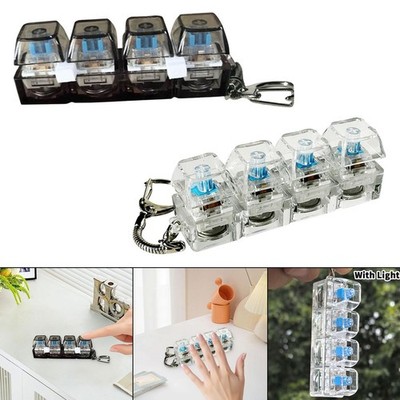Keyboard Fidget Spielzeug Tastatur Schlüsselanhänger Tasten Clicker Knopf Aus