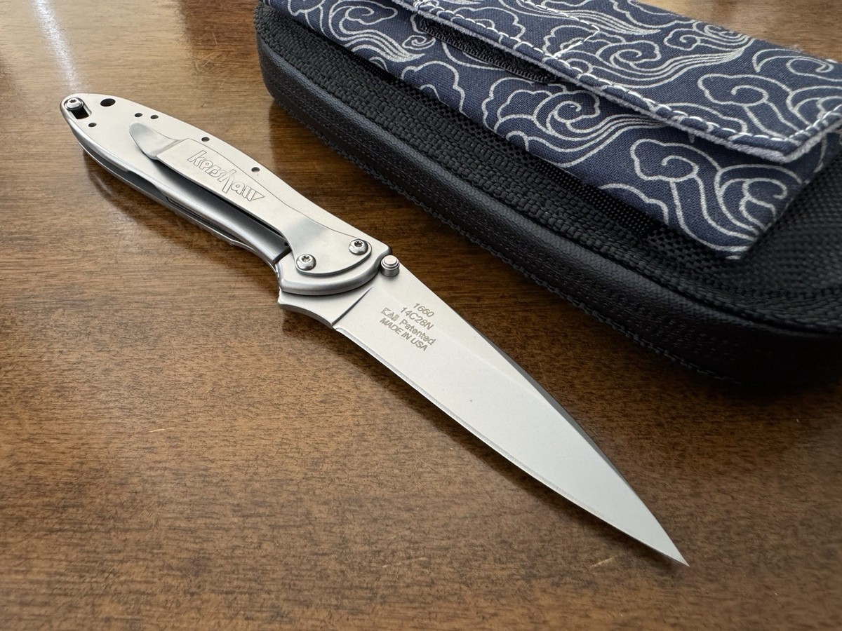 Santa Fe stoneworks Custom Kershaw Leek 1660 Folding Knife Nice