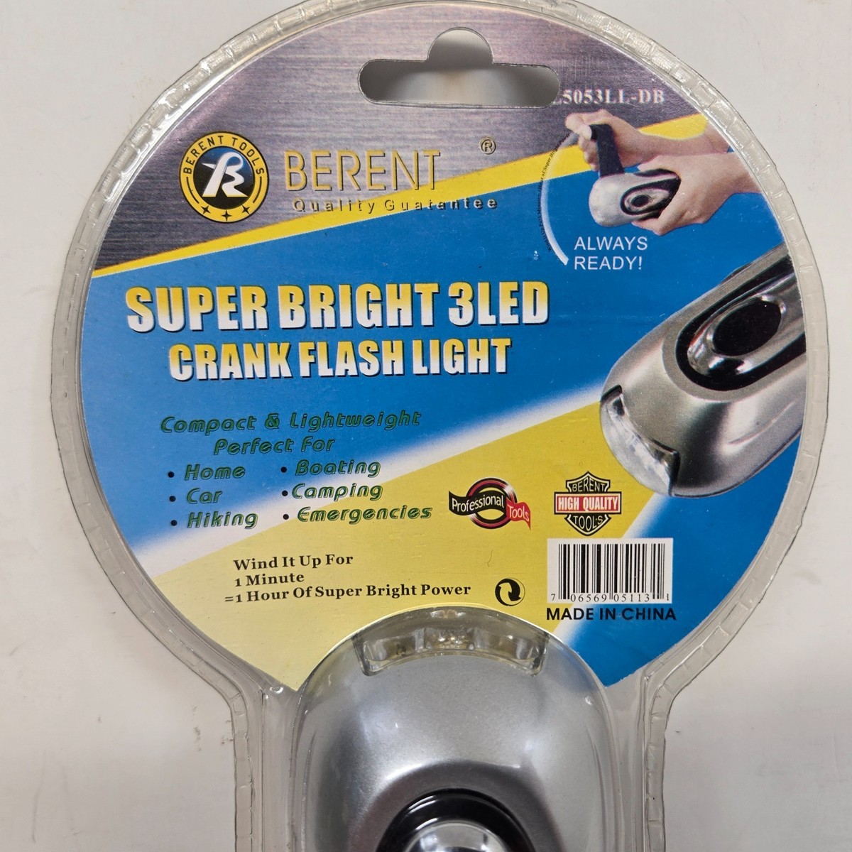 Berent Super Bright 3 LED Crank Manual Flashlight 5053LL-DB | eBay