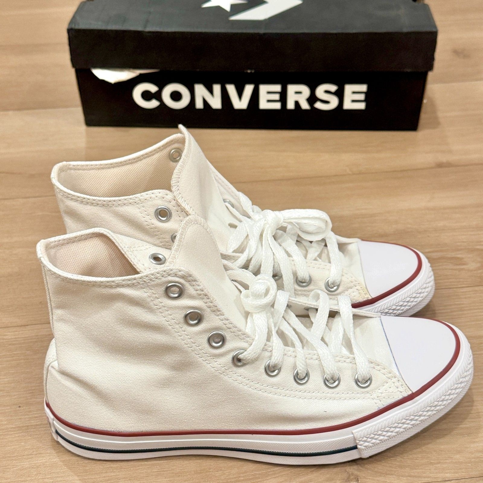 Chuck Taylor All Star High Top Sneaker Optical White - 8.5 M/ 10.5 W NIB  thumbnail 4