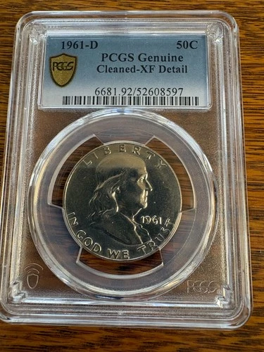 1961D Franklin Half Dollar PCGS Genuine Cleaned - XF Detail