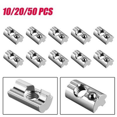 10/20/50Pcs Sliding Blocks Aluminum Spring Ball M8 Nut Solar PV Attachment