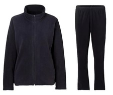 Damen Hausanzug Fleeceanzug warm & weich dunkelblau 2 Teile Jacke & Hose NEU