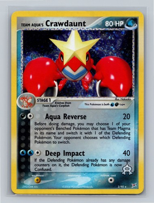#ad #ad Team Aqua#x27;s Crawdaunt Holo Rare Team Magma vs Team Aqua 2 95 LP $19.99