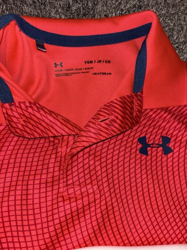 Lot Of 4! Under Armour Size Youth Small Polo Golf Shirts Perfect! Preppy Kids! - Picture 4 of 6