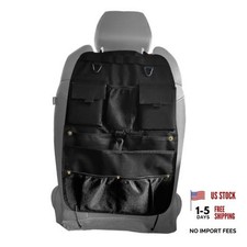 Car Seat Back Organizer with Multiple Storage Pockets, Black Mesh and Fabric,
