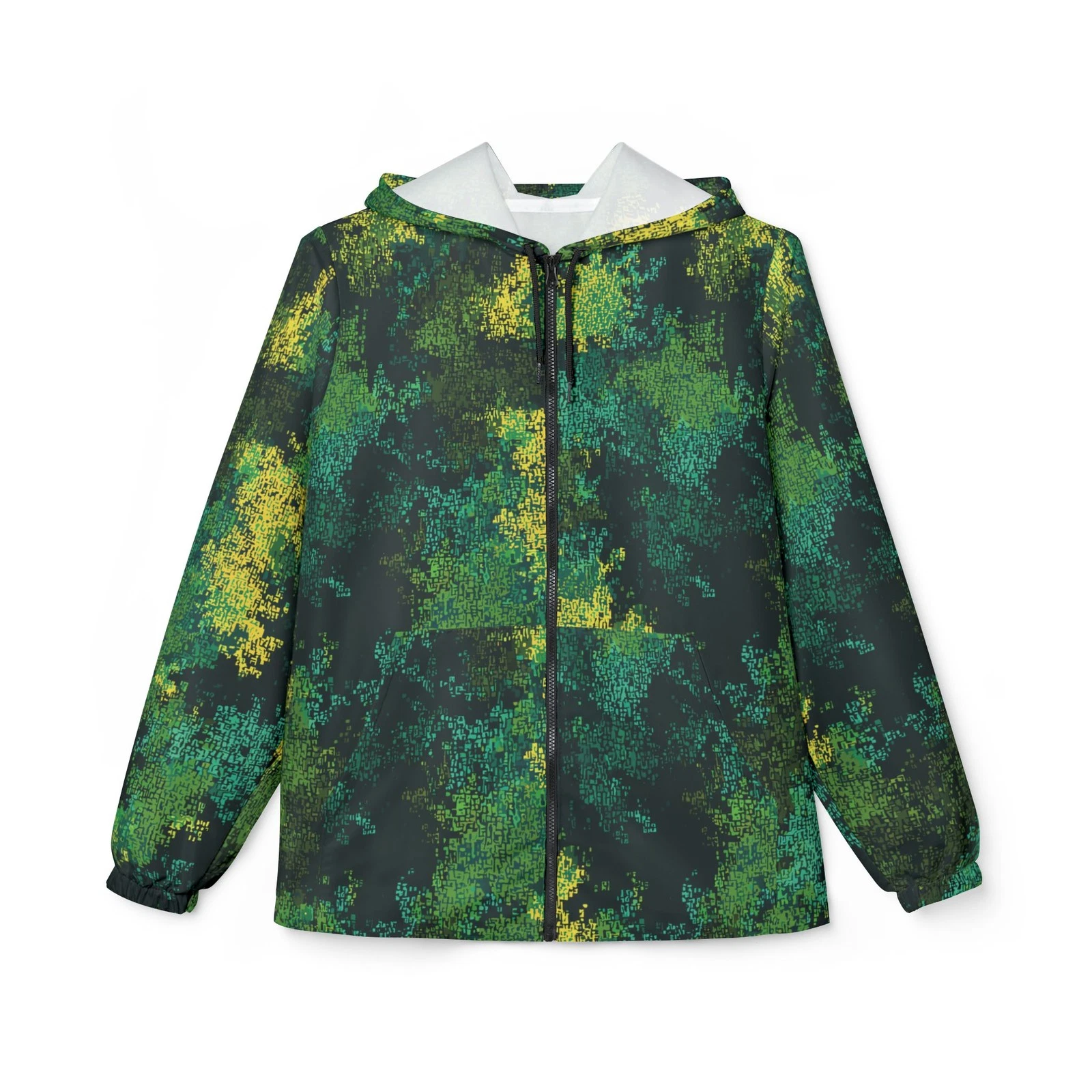 Unisex Windbreaker Green Forest Camouflage Abstract Nature Urban Digital Camo
