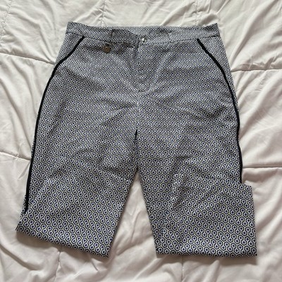 Rohnisch Golf Capri Pants Womens Blue White Pockets Lightweight Pockets
