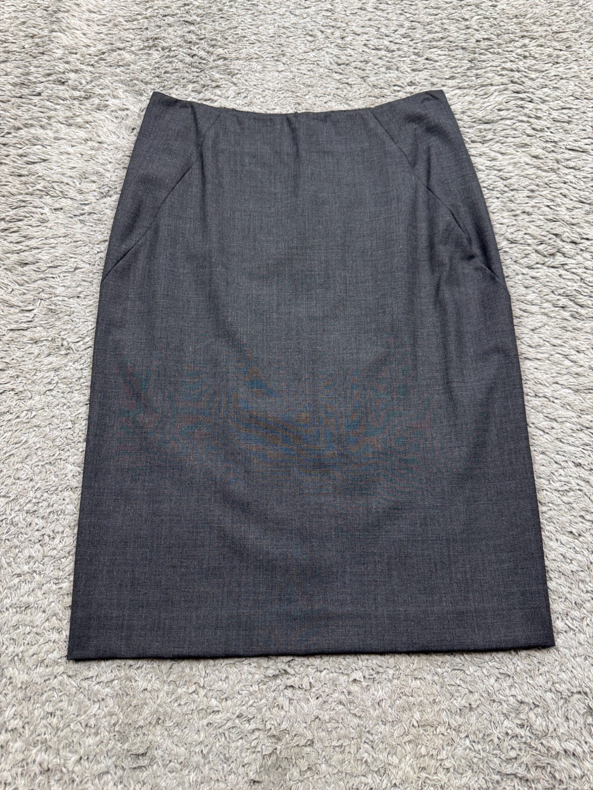 Theory Skirt Women 6 Charcoal Gray Wool Midi Pencil Career Casual Stretch Preppy
