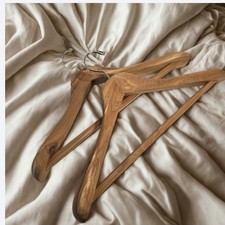 Set Of 2 Wide Shoulder Wooden Suit Hangers Natural Wood Heavy Duty Coat Hangers Set Of 2 Wide Shoulder Wooden Suit Hangers Natural Wood Heavy Duty Coat Hangers