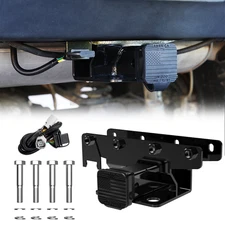 2" Tow Hitch Receiver Kit w/ Wiring Harness & Cover for 07-18 Jeep Wrangler JK