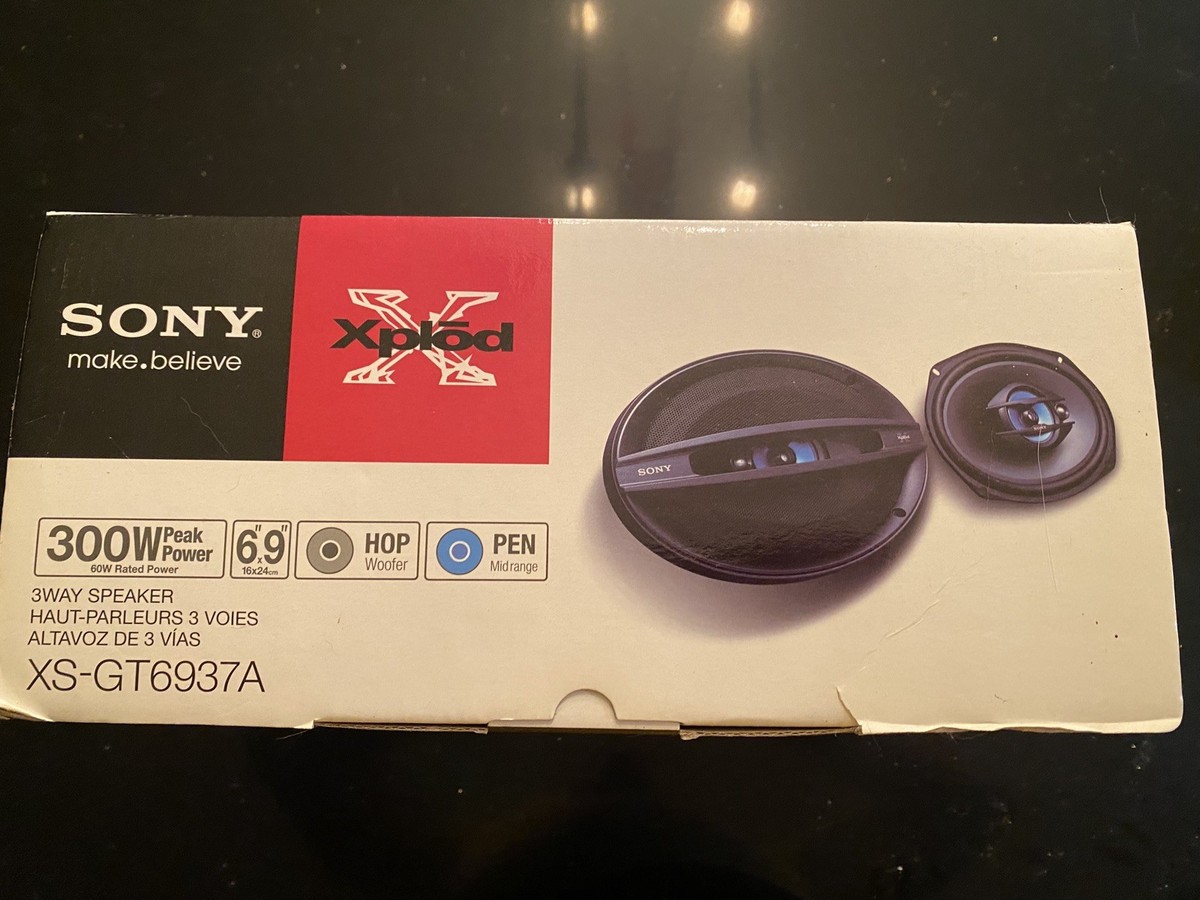 Sony XS GT6937A 3 Way 6 X 9 inch Speaker Set XPLOD 300W 4 OHM
