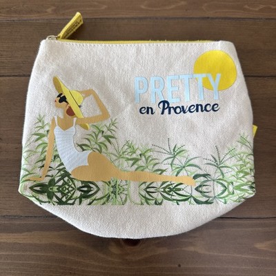 L OCCITANE Pretty En Provence Cosmetic Zippered Canvas Bag Pouch 