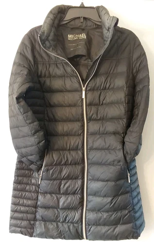 MICHAEL KORS Blk.~GIACCA IMBOTTITA~Imbottitura imbottita taglia Med. Luce NO cappuccio