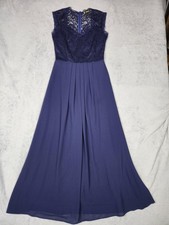 Miusol Dress Womens Medium Lace Chiffon Maxi Sleeveless Formal Gown Evening Part