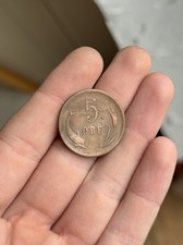 Old 1874 DENMARK 5 ORE Danish Coin
