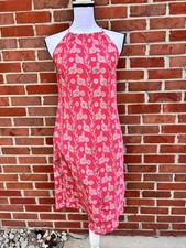 GAP Lined Silk Pink & Tan Paisley Print Halter Slip Dress Womens 8