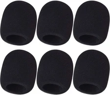 6 PCS Microphone Windscreen Black Foam Handheld Cover, Mic Covers for 