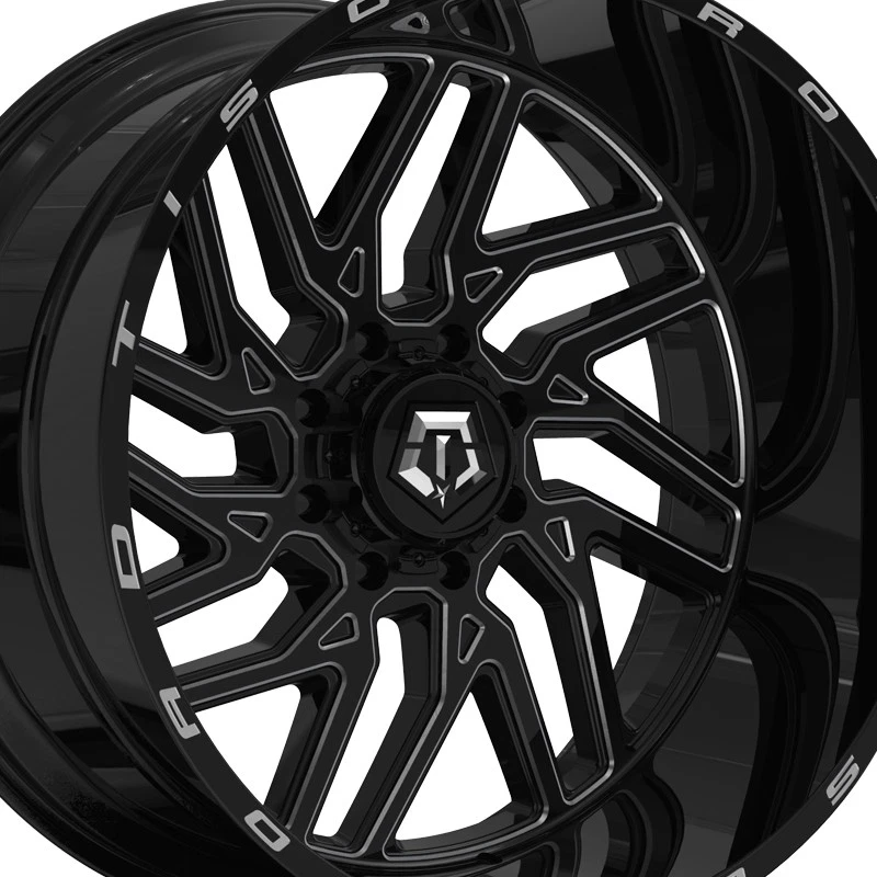 1 X TIS 544BM 22X12 8x170 125.2 Hub -44 Offset Black Wheel Rim - Imagem 4 de 4