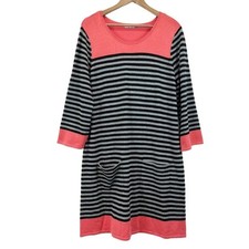Eliza J Sweater Dress Womens XL Shift Colorblock Stripe Academia Cozy Lagenlook