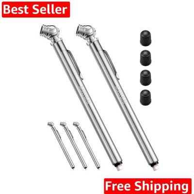 #ad 5 Pack Pencil Tire Pressure Gauge 10 75PSI Stainless Steel Body and Metal Mad... $20.89