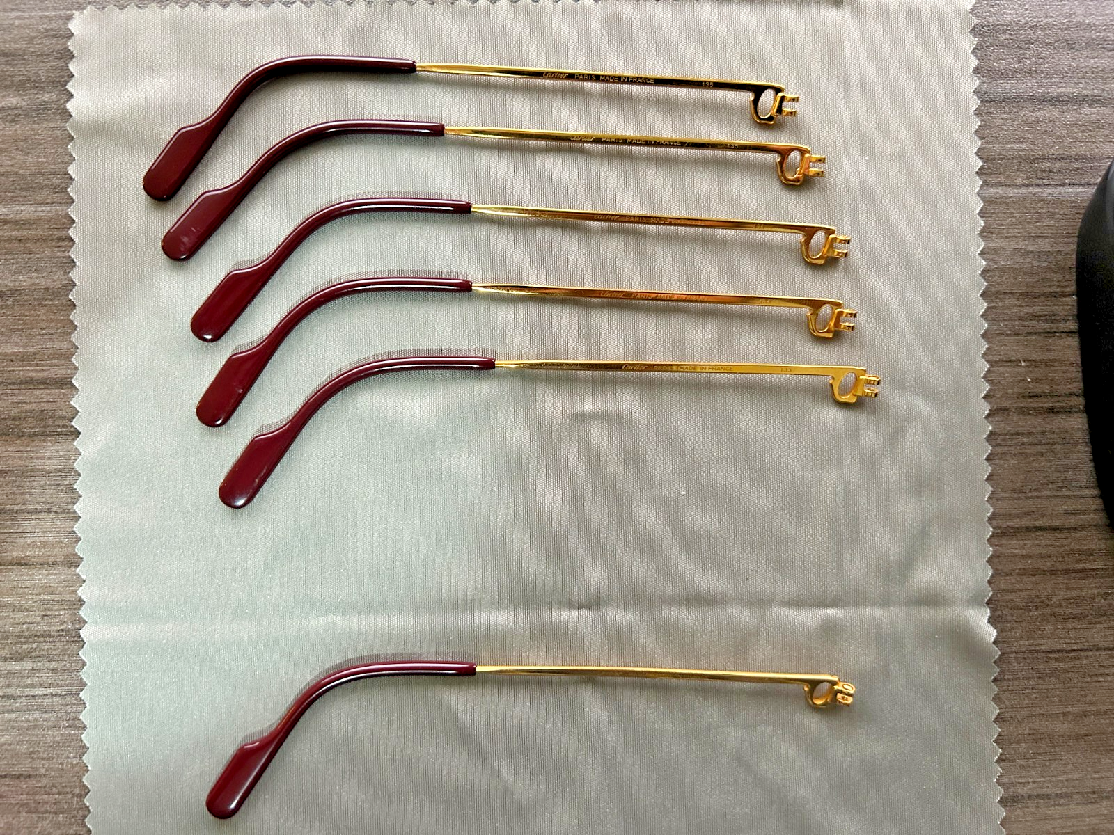 Cartier Gold & Brown Glasses Frame 135mm Left Temple French Crafted-image