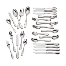 Gorham Studio Stainless Steel 45-Piece Flatware Set, Metallic, Service for 8