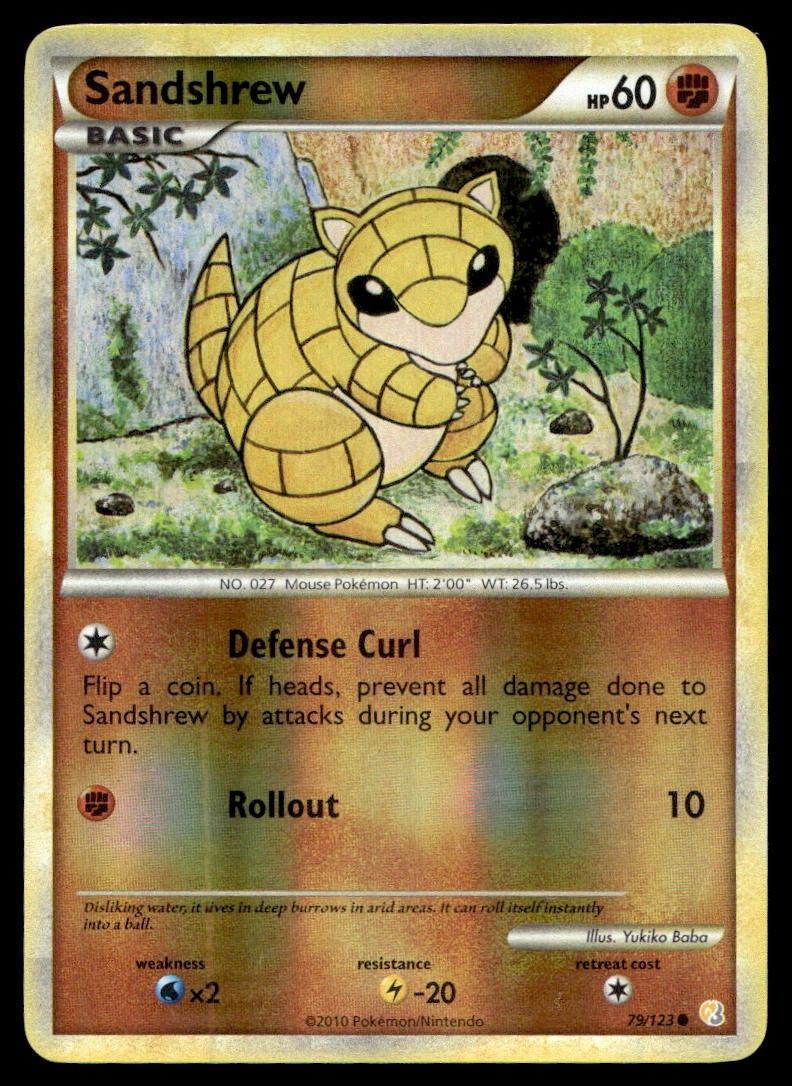 Sandshrew HeartGold SoulSilver Reverse Holo 79/123 Pokemon TCG