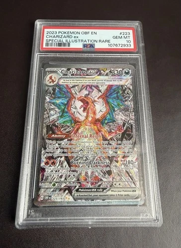 Pokemon TCG Charizard EX 223/197 Obsidian Flames SIR Gem Mint PSA 10