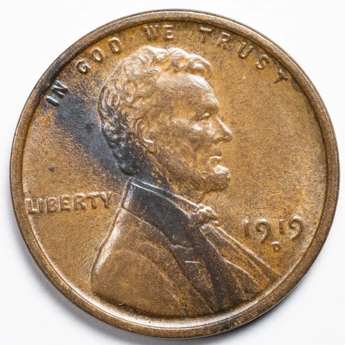 1919-D AU/UNC Lincoln Wheat Penny Cent Denver Mint