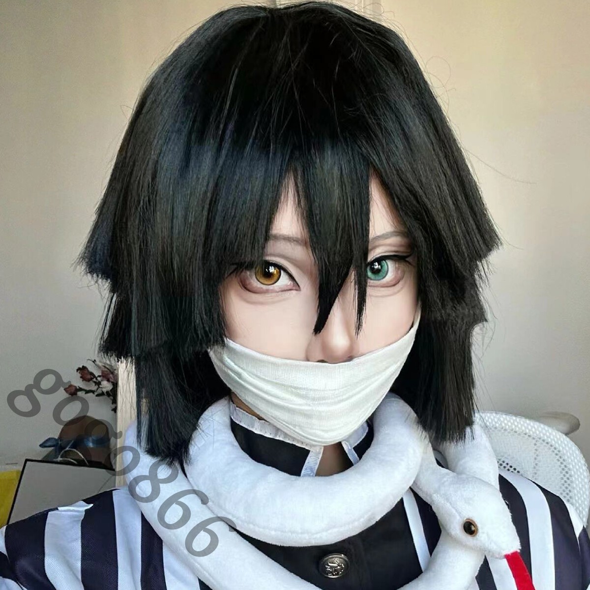 Demon Slayer Periwig Nature Toupee Anime Wig Iguro Obanai Cosplay