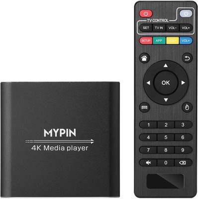 MYPIN 4K Media Player w/ Remote Control HDMI MKV MP4 HDD/USB Drive/Card/H.265