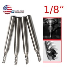 4-Flute 1/8" Shank HSS End Mill Set, 4PCS for CNC Milling  Precision Machining