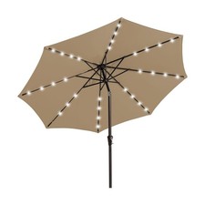 JEAREY 9FT Outdoor Patio Umbrella with Solar Lights, LED Lighted Pool Umbrell...