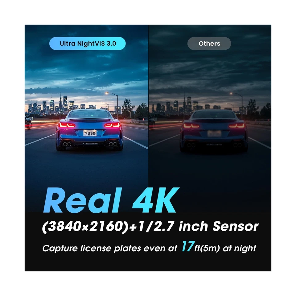 DDPAI 3 Channel Dash Cam 4K, 4K+2K+1080P Triple Dashcam, up to 15MB/s 5GHz Wi... - Image 3 of 4