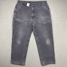 Vintage Carhartt Pants Size 38x32 B11 PTB Gray Blue Carpenter Canvas Fade
