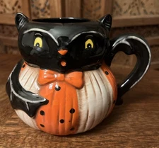 Johanna Parker Large Halloween CAT MUG Transpac NEW Big Ceramic Handled Cup