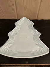 Fiestaware Christmas Tree Shaped Plate Fiesta Xmas Serving Dish 10"x 7" Sky Blue