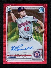 2020 Bowman Draft Chrome Picks Red Wave Refractor /5 Holden Powell #CDA-HP Auto
