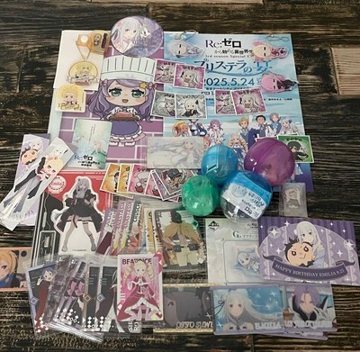 Re:Zero Character Goods Bundle 50+ Items Including Figures Merch and More