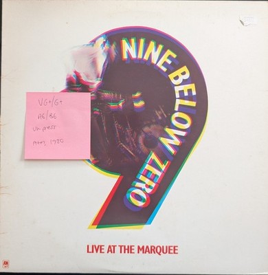 Nine Below Zero Live At The Marquee Vinyl Record VG+/G+ AMLE 68515 1980