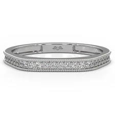 Milgrain Edge Round Lab-Grown Diamond Wedding Band 0.16ctw 14k/18k/Platinum Ring