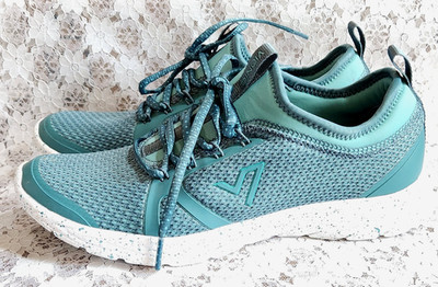 VIONIC SNEAKERS ''ALMA'' Jade Green Slip On Lace Up, Women's 8.5