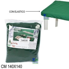 COPRITAVOLO PANNO TAVOLO DA GIOCO POKER TAPPETO VERDE CM 140X140 CON ELASTICO