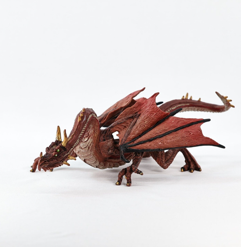 Figura Mítica Safari Ltd. 2008 Mountain Dragon Marrón Rojo Dorado PVC 9" - Imagen 6 de 9