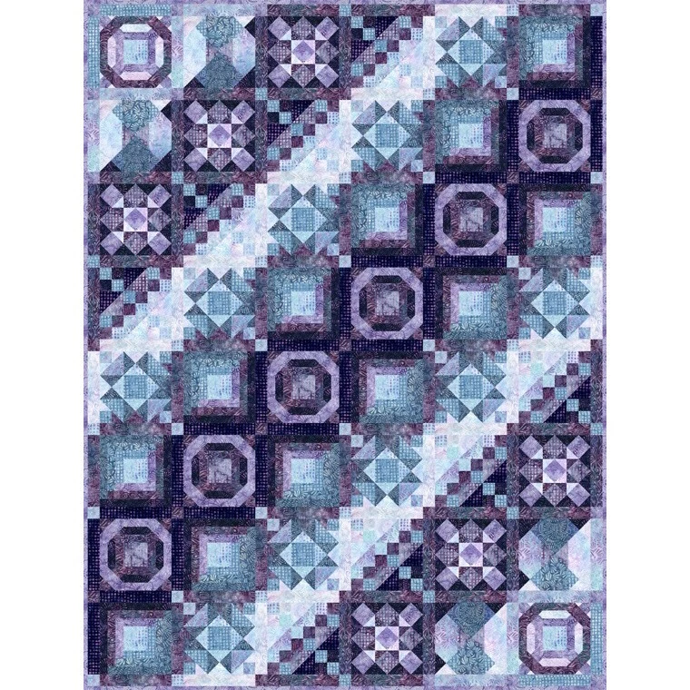 Wilmington 蜡染 - 紫色粉碎 - 针和针 - 黑色/粉色,织物 BTY — 第 4/4 张图片